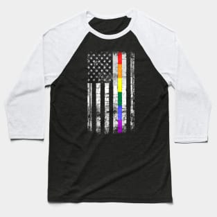 LGBT American Flag Baseball T-Shirt